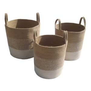 Jute Round Cylinder with Long Handle