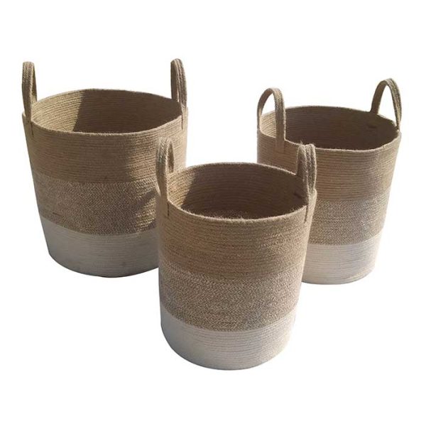 Jute Round Cylinder with Long Handle